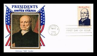 Dr Jim Stamps Us President John Quincy Adams Colorano Silk Fdc Cover