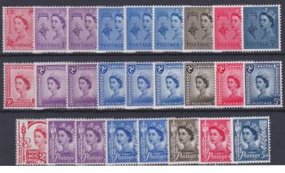 Guernsey,  I Of Man & Jersey Pre - Decimal Issues 26 Stamps,  All Unmounted.