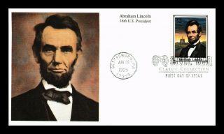Us Cover Abraham Lincoln 16th President Civil War Fdc Mystic Cachet