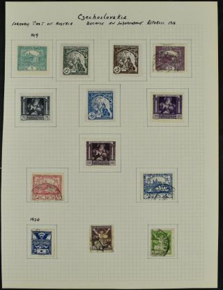Czechoslovakia 1919 - 1920 Album Page Of Stamps V9436