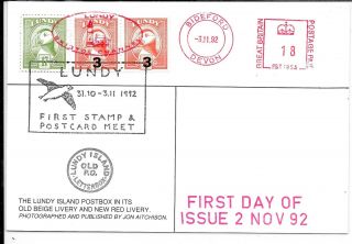 Gb Lundy Island 1992 Postcard