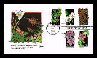 Dr Jim Stamps Us First Day Cover Wildflowers Combination Gill Craft