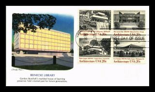 Us Cover American Architecture Beinecke Library Fdc Setenant Fleetwood Cachet