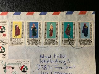 Jordan Stamps Lot - Interesting Multi - Franked Cover To West Germany Vf Rr Jo545