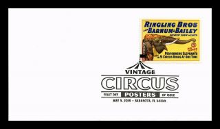 Dr Jim Stamps Us Ringling Brothers Vintage Circus Posters Fdc Cover Sarasota
