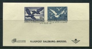 X96 - Austria 1950 Airmail Label / Stamps Mnh.  Merkur.  Salzburg - Brussels Belgium