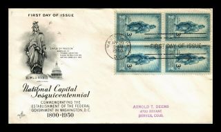 Us Cover National Capital Sesquicentennial Statue Of Freedom Block Of 4 Fdc