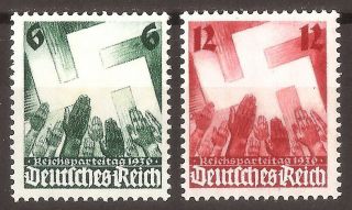 Dr Nazi 3rd Reich Rare Wwii Ww2 Stamp Salute To Swastika Nsdap Nurenberg Congres