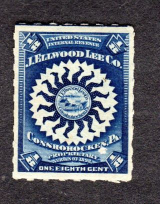 Private Die Medicine Stamp,  Scott Rs290 J Ellwood Lee Lot 190135