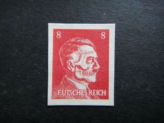 Germany Nazi 1944 1945 Stamp Mnh Adolf Hitler Death Head Skull Oss Fascism Us Dr