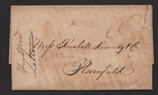 $stampless Cover Hartford Ct Aug.  1833,  Letter