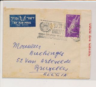 Lk53192 Israel Air Mail To Brussels Censored Cover
