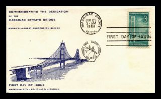 Us Cover Mackinac Straits Bridge Dedication Fdc Addressed