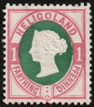 Heligoland 1875 Victoria 1 Farthing 1 Pfenning Pale Rose And Green Mh Vf