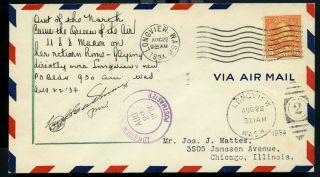 Uss Macon Postal Cover Zrs - 5,  Longview Wash.  Queen Of The Air Spotted,  Signed