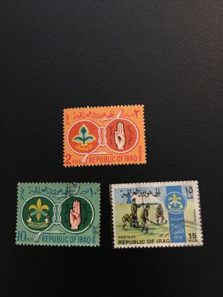 Iraq.  Boy & Girl Scout Stamps.  Sc S 457 Mh,  459,  & 460.  See Photos.