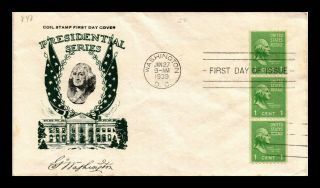 Dr Jim Stamps Us George Washington Presidential Coil First Day Cover Strip