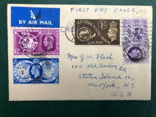 Great Britain,  1949 Upu Set On First Day Cover