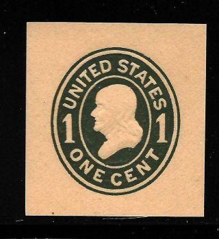 Hick Girl Stamp - U.  S.  Cut Square Envelope Sc U402 Green On Bluff Y807