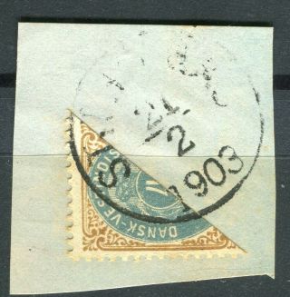 Danish West Indies; 1903 Early Classic Bisect On Piece
