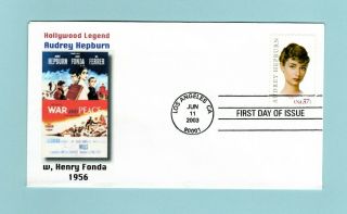 U.  S.  Fdc 3786 Rare Raycal Cachet - Audrey Hepburn Legends Of Hollywood Stamp