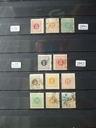 Sweden : - 1874 - 1882 : & Selection Of Postage Dues.