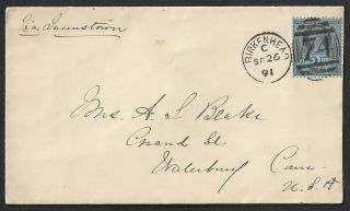 Gb 1891 Queen Victoria Cover Sent From Birkenhead To An Address In The Usa