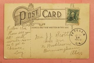 1908 Dpo 1888 - 1933 Zetella Ga Cancel Postcard