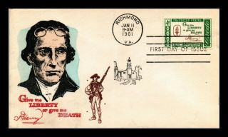Us Cover Patrick Henry American Credo Fdc Overseas Mailer Cachet