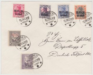 Germany Dr Romania 1917 Cover Franking Bucarest To Germ.  Fieldp.  360