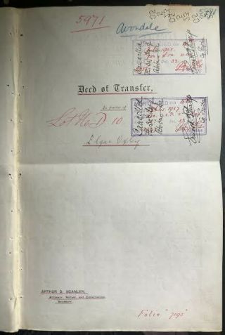 Bsac Arms 1903 On Deed Of Transfer 1/ - 10/ - And £1 Revenues