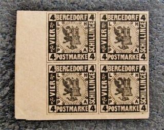 Nystamps German States Bergedorf Stamp 5 Og H $100 Signed