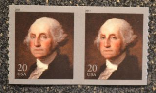 2011usa 4512 20c George Washington Pair By Gilbert Stewart Nh