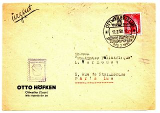 Saarland University Stamp On Business Cover Special Ottweiler Slogan Postmark