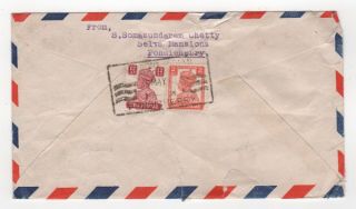 1948 India Kgvi Air Mail Cover Pondicherry To Detmold Germany British Zone.
