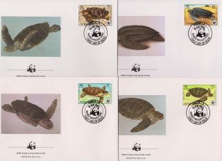 Anguilla 1983 World Wildlife Fund - Turtles - 4 First Day Covers Fdc - (160)