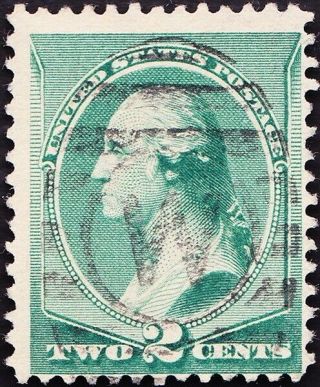 Us - 1887 - 2 Cents Green George Washington Banknote Issue 213 Fine - Very Fine