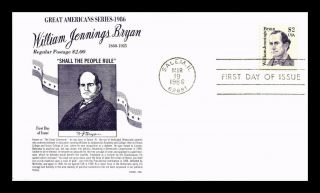 Us Cover William Jennings Bryan Great Americans Series Fdc Gamm Cachet