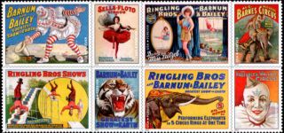 2014 49c Vintage Circus Posters,  Block Of 8 Scott 4898 - 4905 F/vf Nh