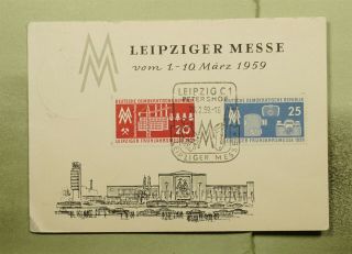 Dr Who 1959 Germany Leipzig Fair Special Cancel Maximum Card Combo E50323