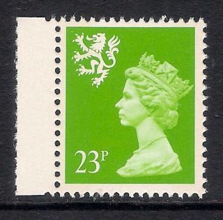 Scotland 1989 S68 23p Brt Green Litho 2 Bands Booklet Stamp Mnh Cat.  £14