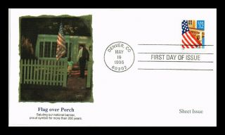 Us Cover Flag Over Porch Sheet Issue Fdc Fleetwood Cachet