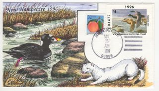 Sss: Collins Hp Fdc 1996 $4 State Waterfowl Stamp Hampshire Sc Nh14