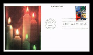 Dr Jim Stamps Us Candles Christmas Hearth First Day Cover North Pole Alaska