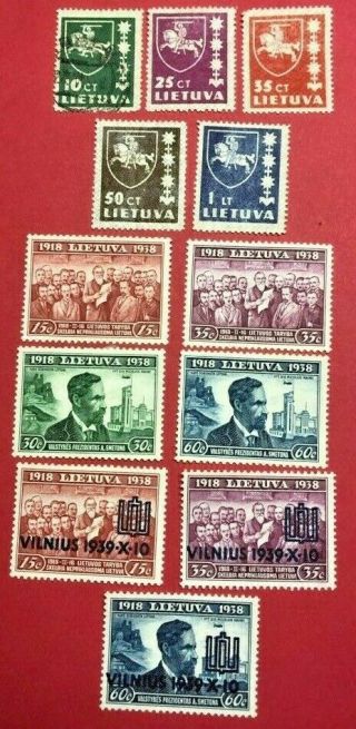 Lithuania,  3 Sets Of Stamps & A Souvenir Sheet.  C.  V.  $11.  10.  Only $4.  15