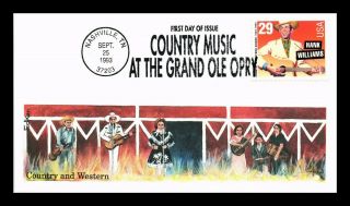 Dr Jim Stamps Us Country Music Hank Williams First Day Cover Grand Ole Opry