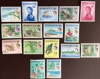 Dominica 1963 - 65 Definitive Set 24c & $4.  80 Mh Rest Mnh