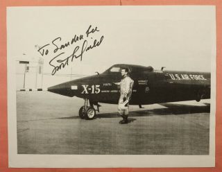 Test Pilot Scott Crossfield Signed X - 15 Rocket Plane Photo,