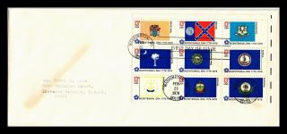 Dr Jim Stamps Us Legal Size Fdc Cover Bicentennial Era State Flags Washington Dc