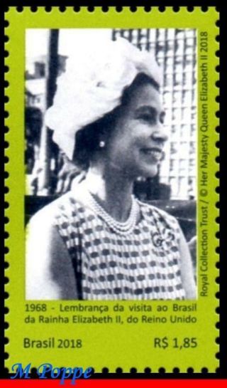18 - 11 Brazil 2018 R.  United Kingdom,  1968 Recollection Queen Elizabeth Ii,  Mnh
